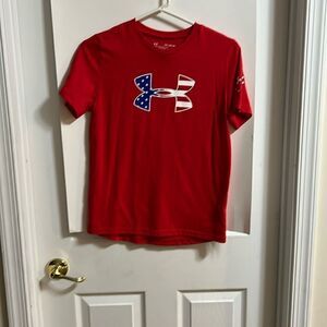 Under Armour youth XL red patriotic shirt.
